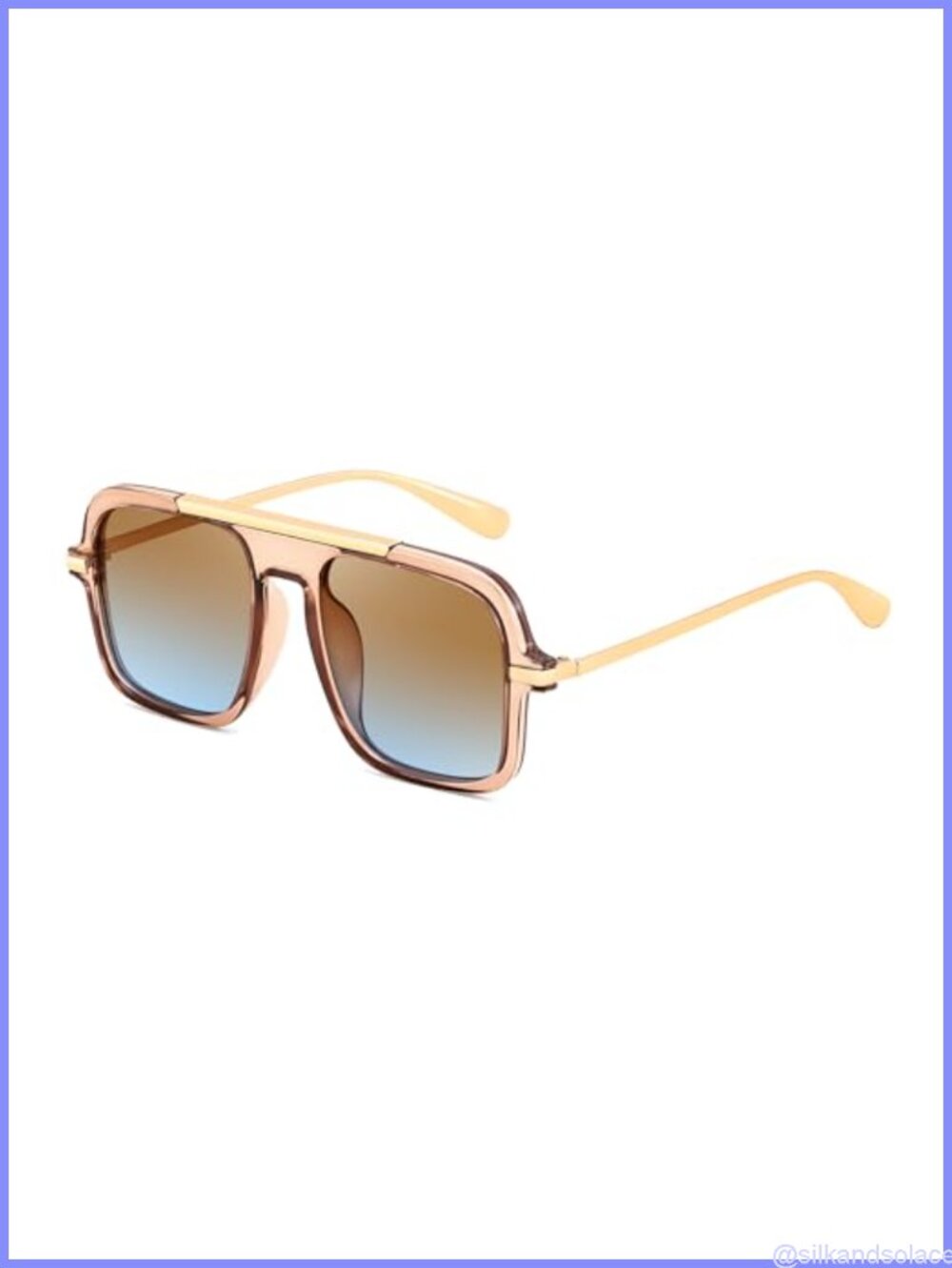 Retro Square Aviator Sunglasses UV400 PC Frame Unisex Vintage 70s